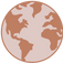 A simplified brown and beige illustration of the Earth showing parts of North America, South America, Europe, and Africa.