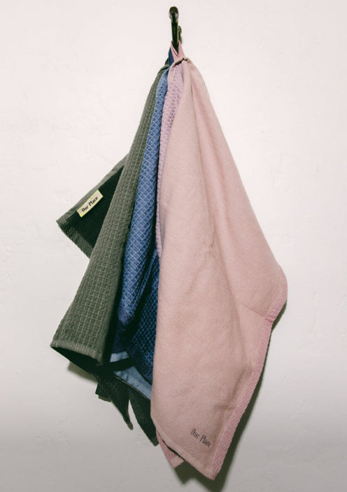 lavender, sage, blue salt double dish towels