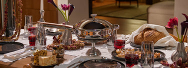 titanium always pan pro on table with holiday tablescape