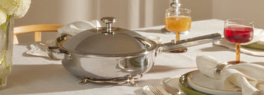chrome titanium always pan pro set on table