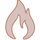 Wooden cutout of a flame shape