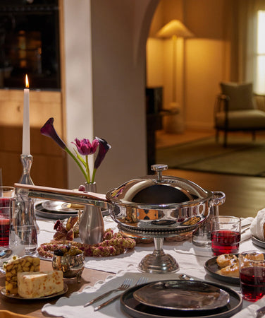 titanium always pan pro set up on dinner table