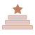 A brown star sits atop three horizontal brown bars arranged in ascending order, resembling a simplified pyramid or ranking chart.